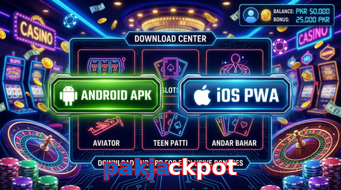 Main screen of Pakjackpot download page for PK players