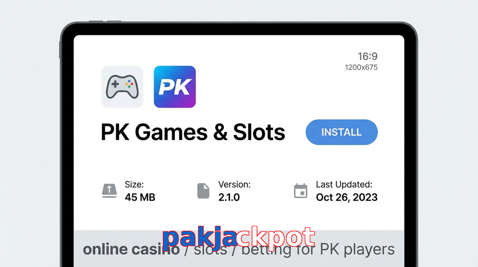 Game list for Pakjackpot gameapk section