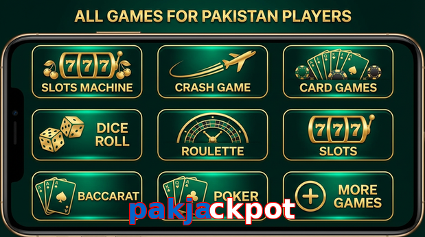 Main screen of Pakjackpot games page for PK players